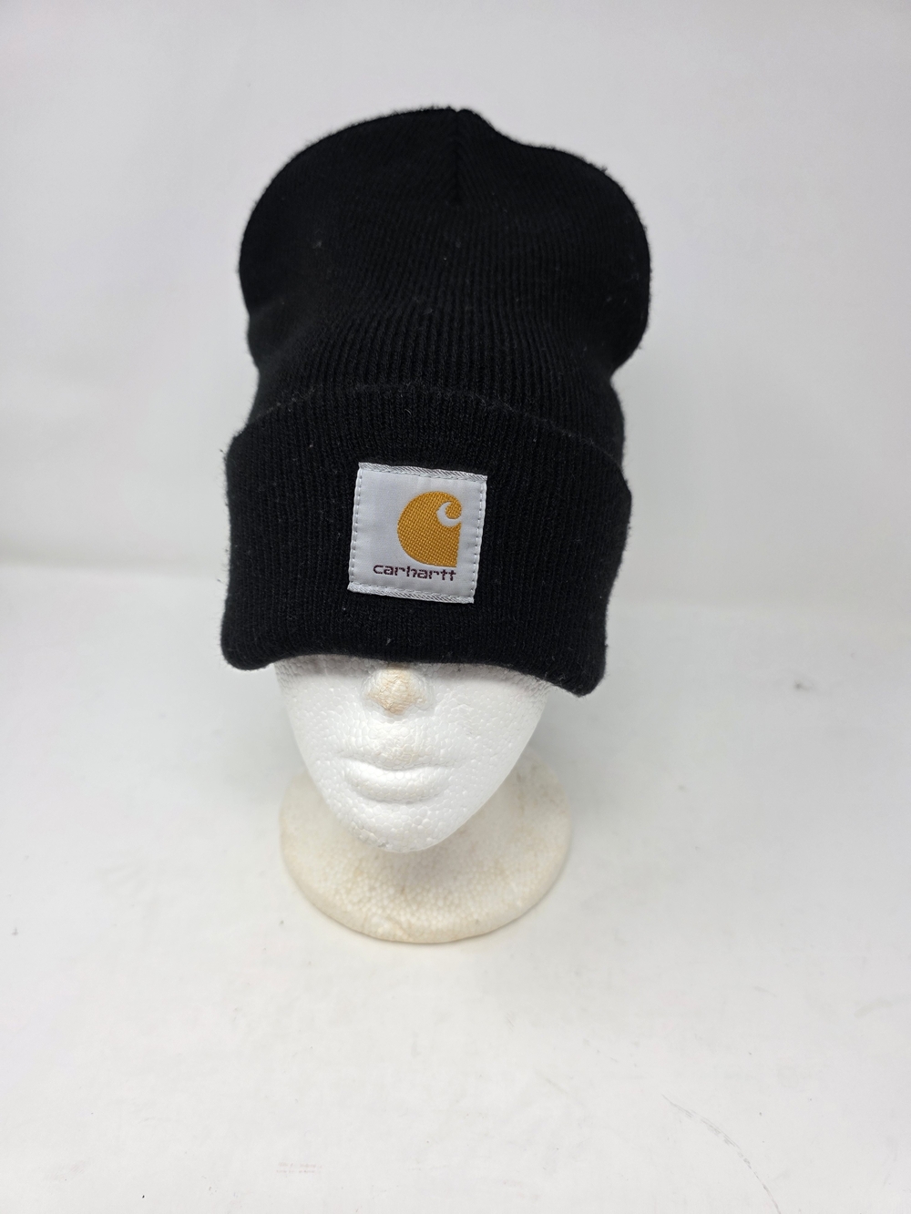 Carhartt A18 BLK Black Acrylic Cuffed Knit Beanie Watch Hat Made In Canada OSFA